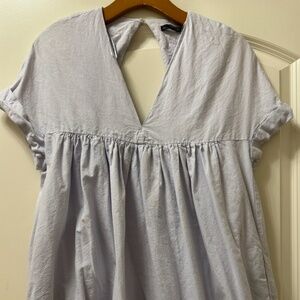 Zara Poplin Blue Romper Size Small